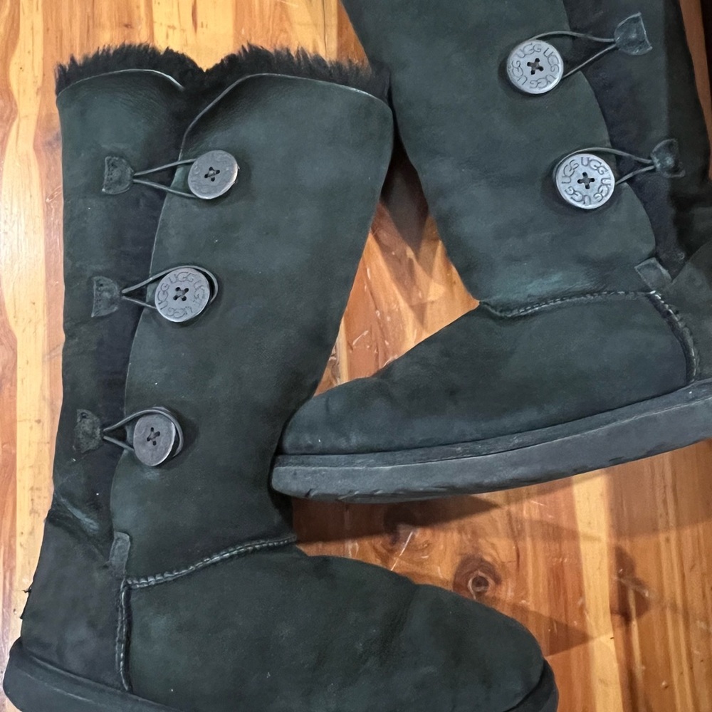 UGG Black Bailey Button Triplet Boot